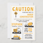 Construction Anniversaire Invitation pour enfants  (Devant)