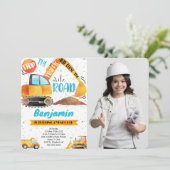 Construction Anniversaire Invitations photo (Debout devant)