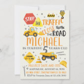 Construction aquarelle Invitation d'anniversaire (Devant)