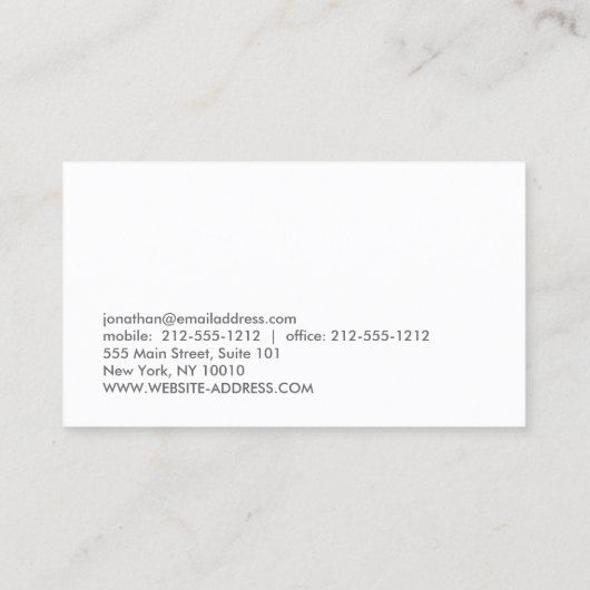 CONSTRUCTION ARCHITECTURE MODERNE Carte de visite  (Dos)