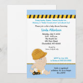 CONSTRUCTION Baby shower OUVRIER Invitation 5x7 (Devant / Derrière)
