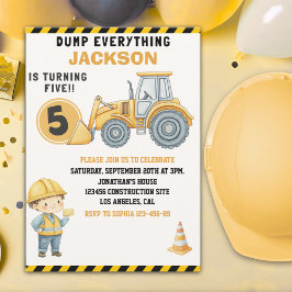 Construction Birthday 5 | Dump Truck & Excavator Kaart