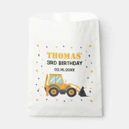 Construction birthday excavator truck Favor Bag Bedankzakje