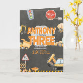 Construction Birthday Invitation (Fleur jaune)