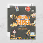 Construction Birthday Invitation Briefkaart (Voorkant / Achterkant)