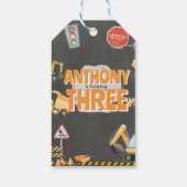 Construction Birthday Invitation Cadeaulabel (Achterkant)