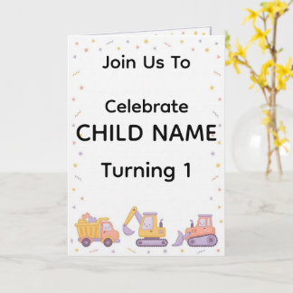 Construction Birthday Invitation | Editable Truck  Kaart