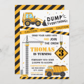 Construction Birthday kid Invitation Kaart (Voorkant / Achterkant)
