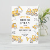 Construction Boy Birthday Invitation (Debout devant)