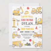 Construction Boy Birthday Invitation (Devant)
