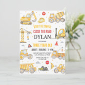Construction Boy Birthday Invitation (Debout devant)