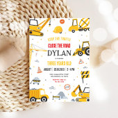 Construction Boy Birthday Invitation