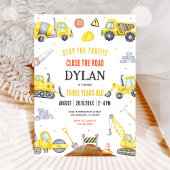Construction Boy Birthday Invitation