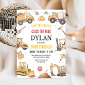 Construction Boy Birthday Invitation