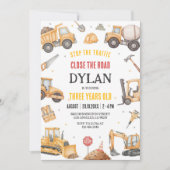 Construction Boy Birthday Invitation Kaart (Voorkant)