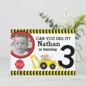 Construction boys 3ème anniversaire invitation (Debout devant)