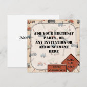 Construction Boy's Birthday party Invitation (Devant / Derrière)