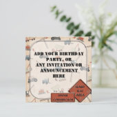 Construction Boy's Birthday party Invitation (Debout devant)