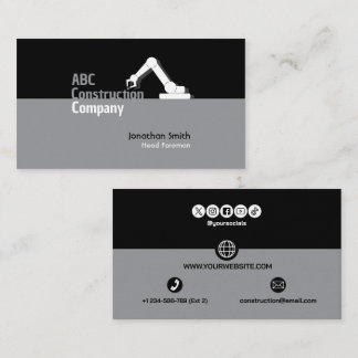 Construction Building Crane Business Card Visitekaartje