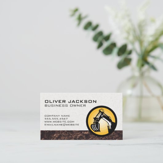 Construction | Bulldozer | Carte de visite droit (Debout devant)