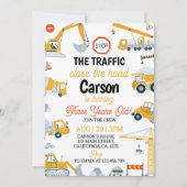Construction Camion Boy Invitation Anniversaire (Devant)