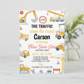 Construction Camion Boy Invitation Anniversaire (Debout devant)