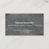 Construction | Carte de visite de l'entrepreneur (Dos)