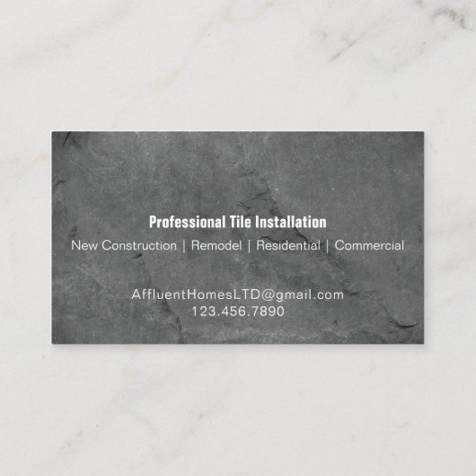 Construction | Carte de visite de l'entrepreneur (Dos)