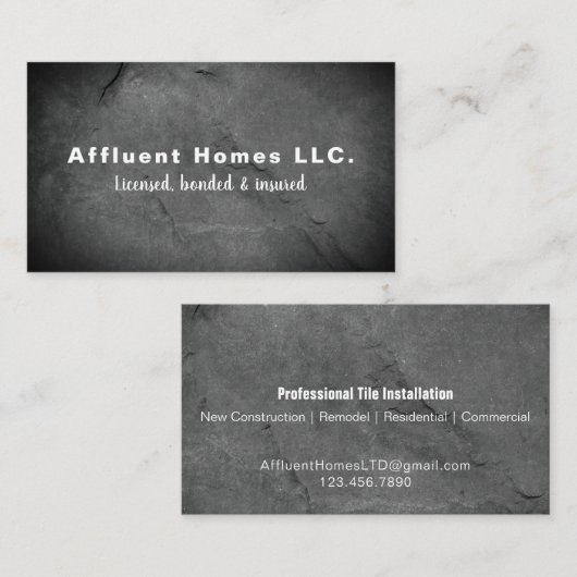 Construction | Carte de visite de l'entrepreneur (Devant / Derrière)