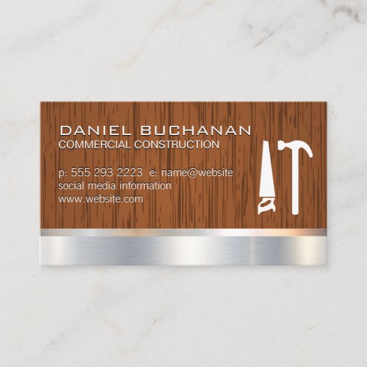 Construction | Cartes en bois | Outils de marteau (Devant)