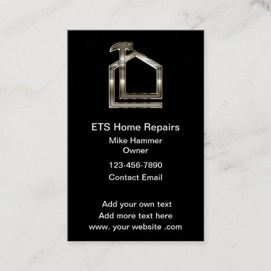 Construction chic Carte de visite épais (Devant)