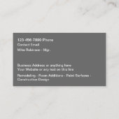 Construction classique remodeler les Cartes de vis (Dos)