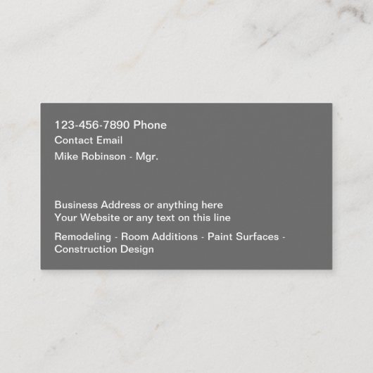 Construction classique remodeler les Cartes de vis (Dos)