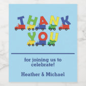 Construction Cute Trucks Boy Baby shower Wijn Etiket (Enkel label)