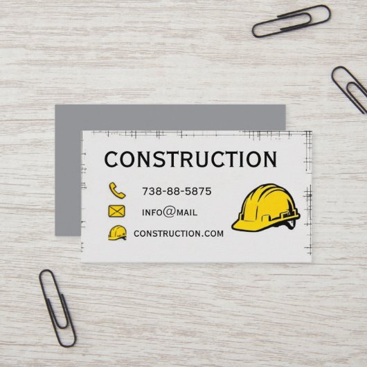 construction de carte de visite (Devant/Arrière en situation)