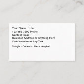 Construction de toitures Cartes de visite modernes (Dos)