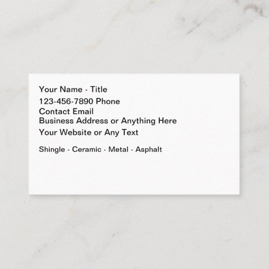 Construction de toitures Cartes de visite modernes (Dos)