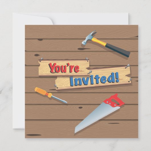 Construction d'outils Invitation de fête d'anniver (Dos)