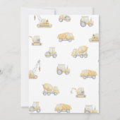 Construction Dump Truck FOUR 4th Birthday Party Kaart (Achterkant)