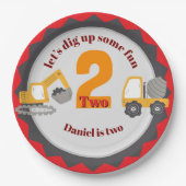 Construction Dump Truck Papieren Bordje (Voorkant)