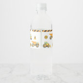 Construction Dump Truck Party Boy Birthday Waterfles Etiket (Achterkant)