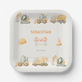 Construction Dump Truck Party Boy First Birthday Papieren Bordje