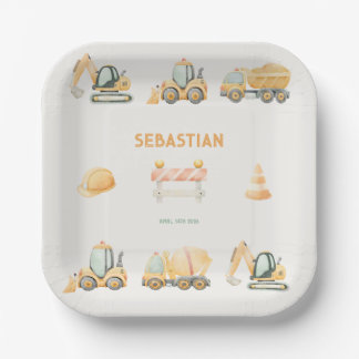 Construction Dump Truck Party Boy First Birthday Papieren Bordje