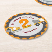 Construction Dump Truck Ronde Kartonnen Onderzetter (Gebogen)