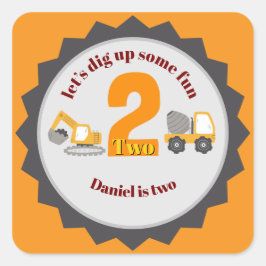 Construction Dump Truck Vierkante Sticker