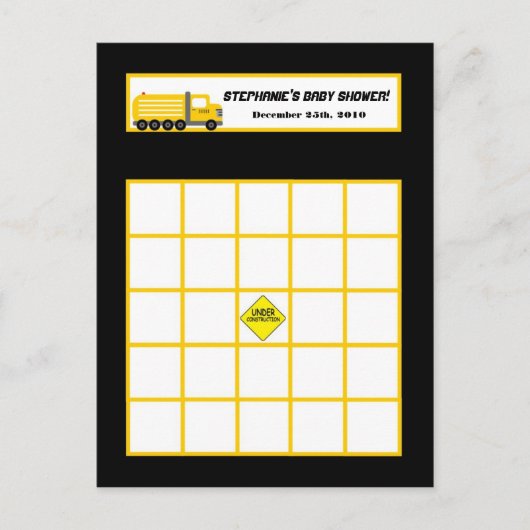 Construction d'une carte de bingo écrite (Devant)