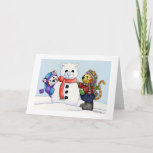 Construction d'une carte de chat de neige