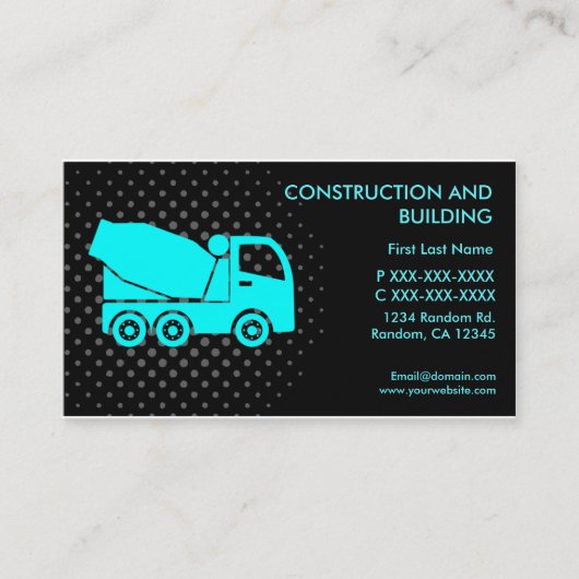 Construction et construction de cartes de visite p (Devant)