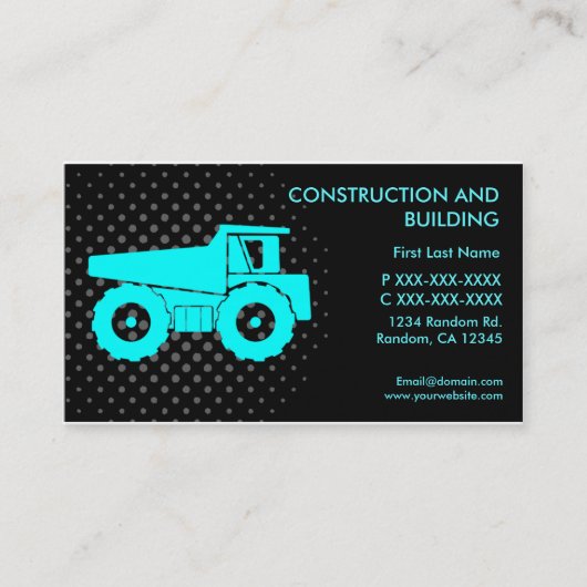 Construction et construction de cartes de visite p (Devant)