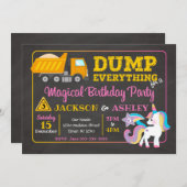 Construction et Invitation conjointe Unicorn Anniv (Devant / Derrière)